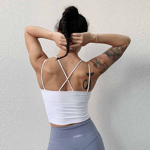 Quick-dry gym active tank cropped sports bras