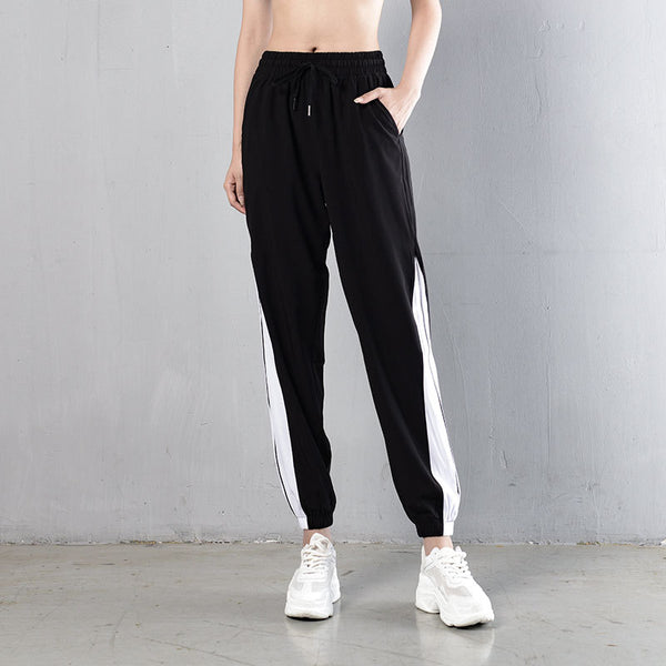 Color-blocked drawcord sweat pants