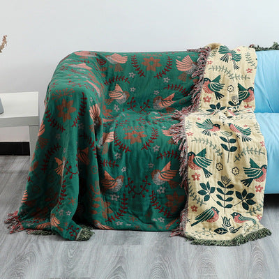 Boho 100% cotton tassel queen blanket sofa throw blanket