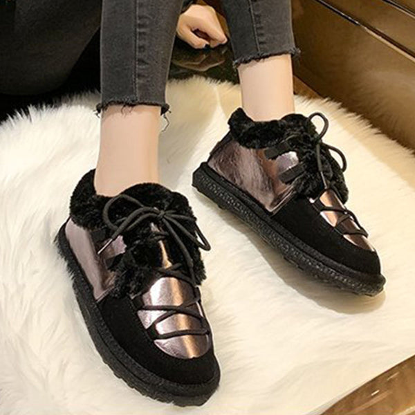 Lace-up fastening winter shoes
