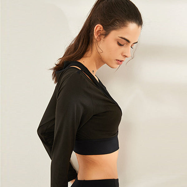 Quick-dry ribbed cover-up yoga sports tops