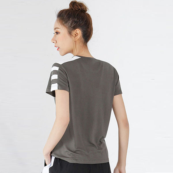 Ultra stretch striped active tops