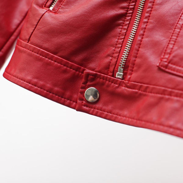 Turn-down collar zipper moto jackets