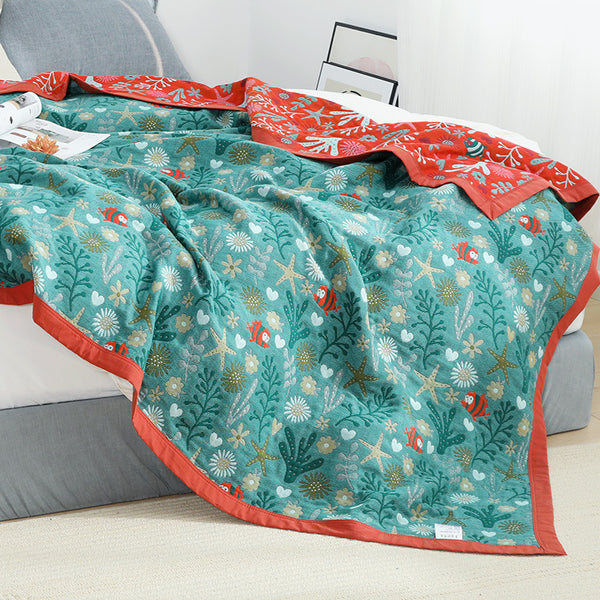 Summer thickened five-layer 100% cotton blanket