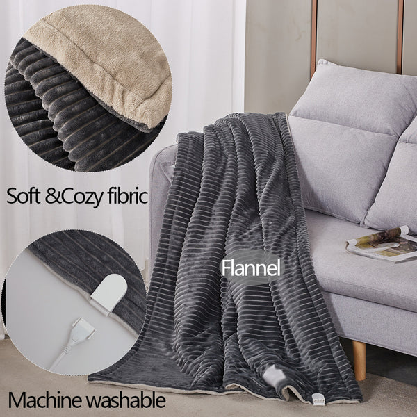Electric Blankets Flannel Fast Heating Blanket for Bedroom Office Couch Machine Washable UK Plug