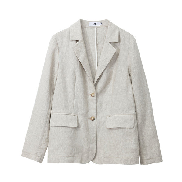 Women's casual linen blazer coat