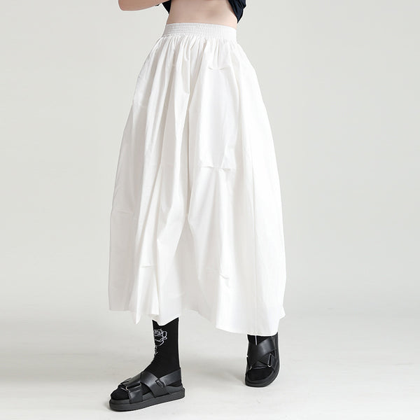 Black loose asymmetrical a-line maxi skirts