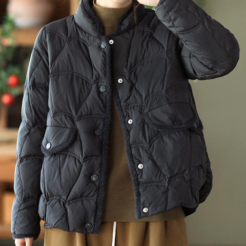 Casual stand collar long sleeve down coats