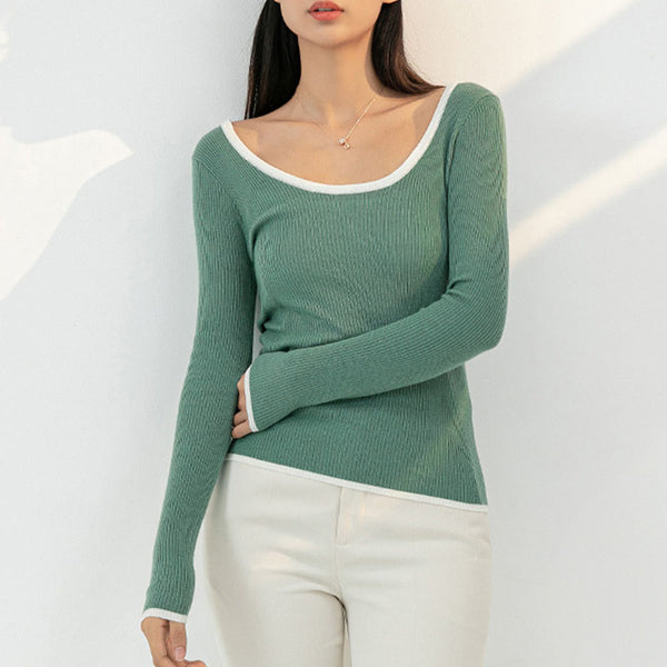 Crew neck long sleeve pullover sweaters