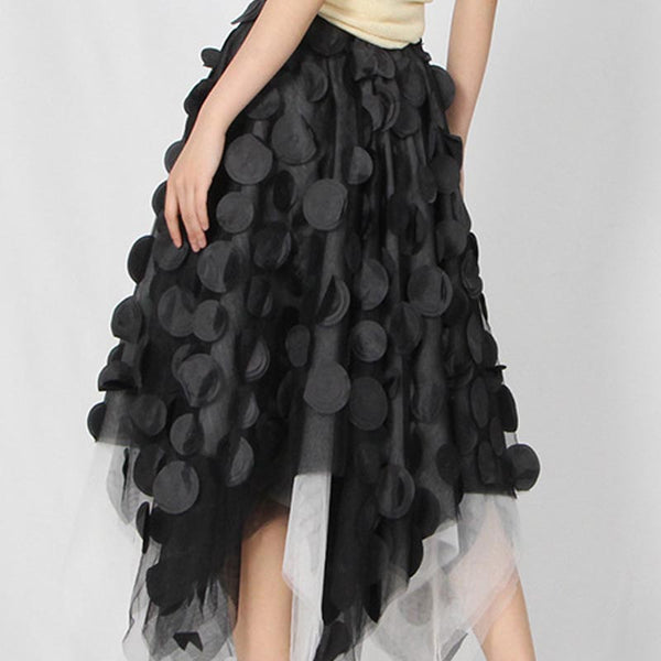 Irregular dot patchwork a-line skirts