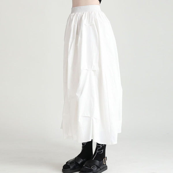 Black loose asymmetrical a-line maxi skirts