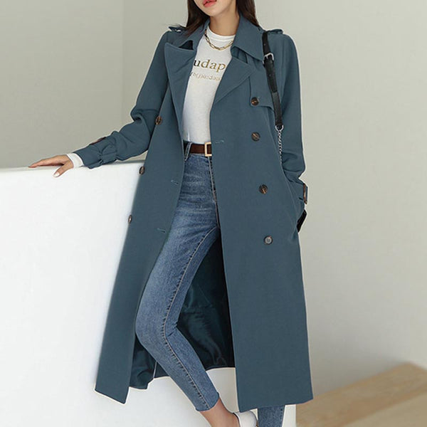 Classic double breasted notched trench coats