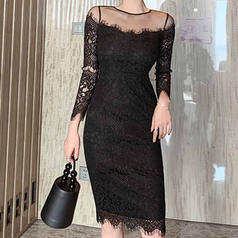 Women long sleeve lace cocktail dresses