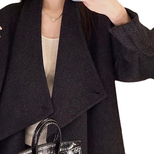 Chic irregular long sleeve woolen coats