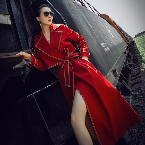 Women's oversize long trench coat