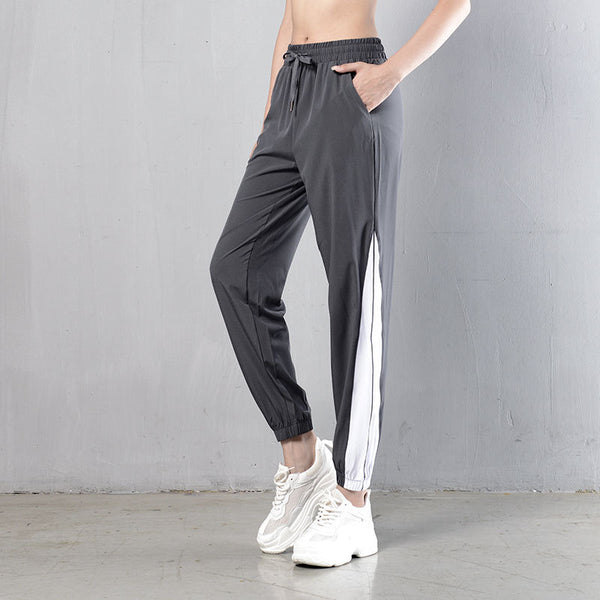 Color-blocked drawcord sweat pants