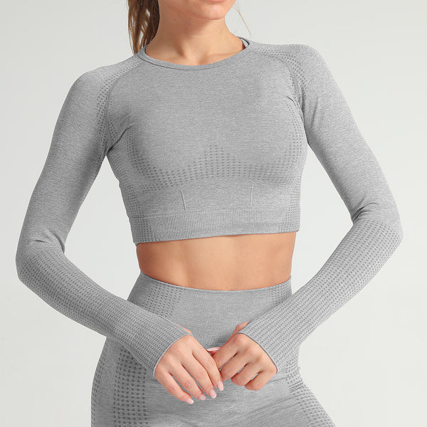 Long sleeve tight cropped tops