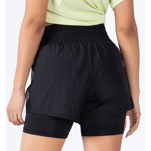 High waisted solid activewear shorts
