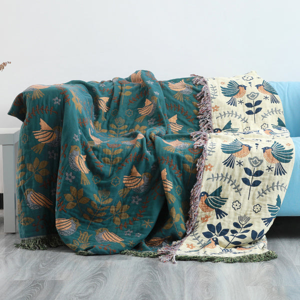 Boho 100% cotton tassel queen blanket sofa throw blanket