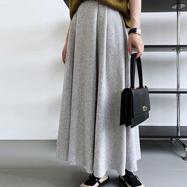 Elegant solid a-line pleated skirts