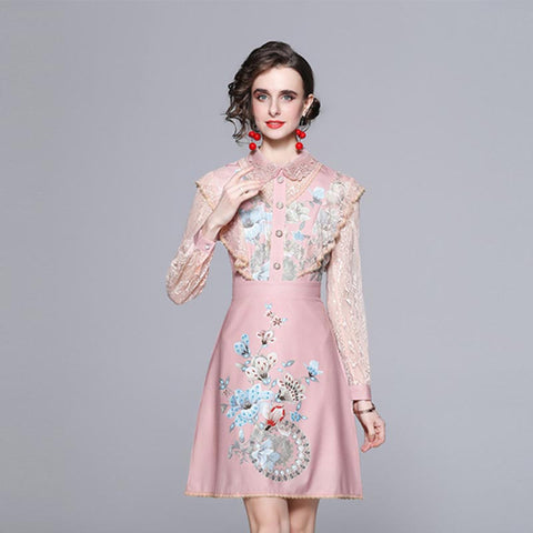 Elegant print peter pan collar a-line dresses