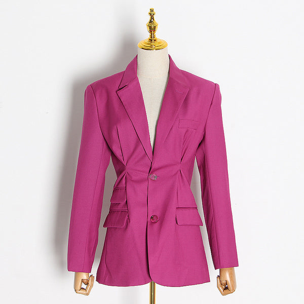 Fashion single-breasted solid blazers