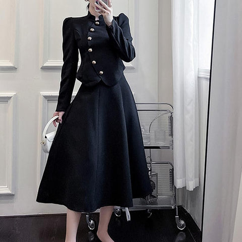 Women's fall fashion long sleeve dress suit