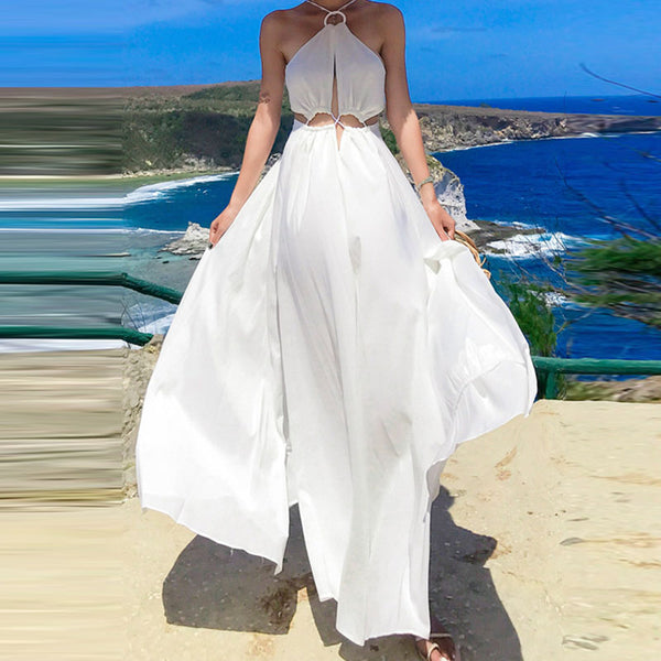 Bohemian summer halter beach dress