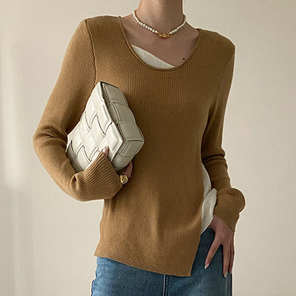 Long sleeve casual knit top