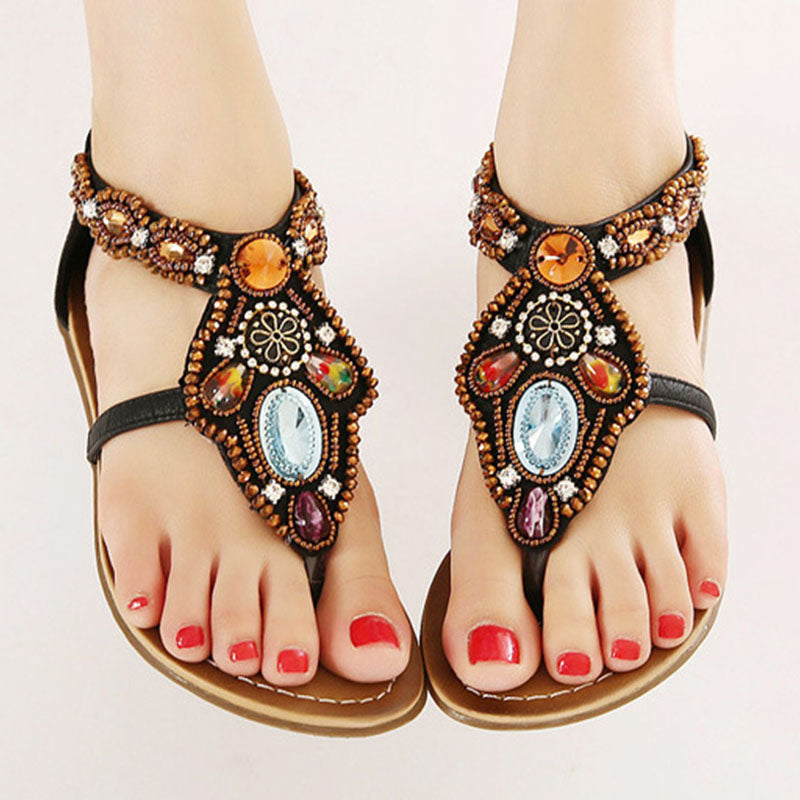 Home › Boho Beaded Thong Sandals