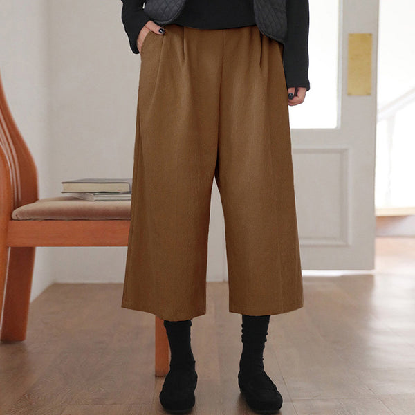 Elastic waist boxy baggy pants for women