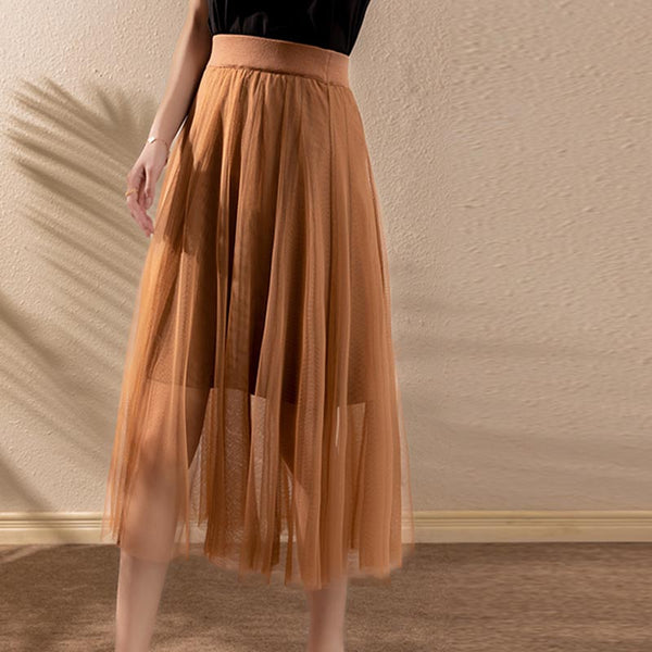 High waist mesh skirts