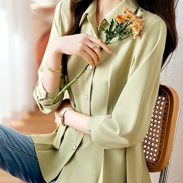 Women's button down long sleeve blouse