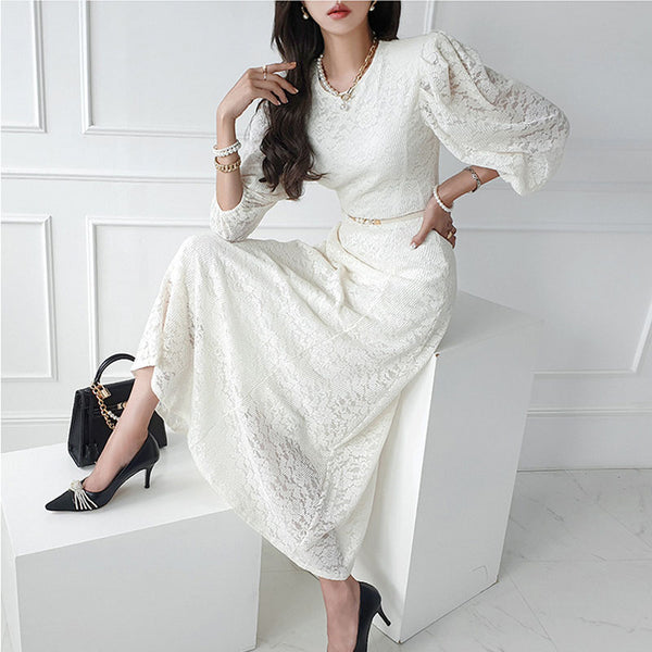 Women elegant lace maxi dresses