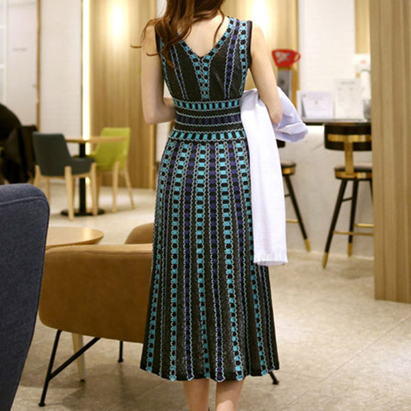 Retro plaid empire waist a line dresses