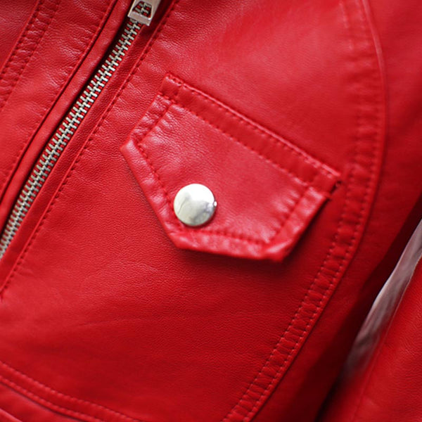 Turn-down collar zipper moto jackets