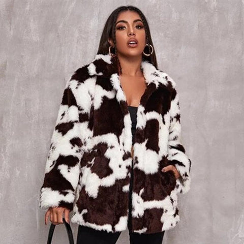 Women's winter fur loose jacket