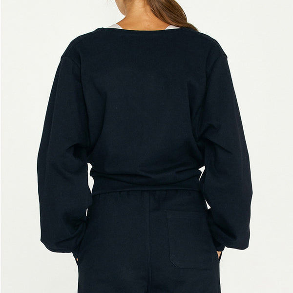 Women's slouchy v-neck long sleeve sweatshirts