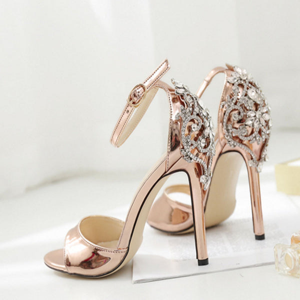 Women's high heel diamond sandals
