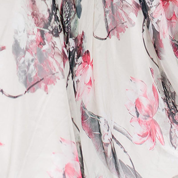 Ruffle half sleeve floral maxi dresses