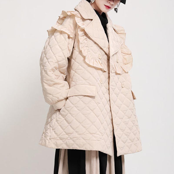 Vintage ruffled lapel solid coats