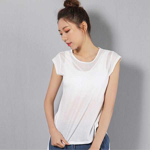 Quick dry cap sleeve active tops