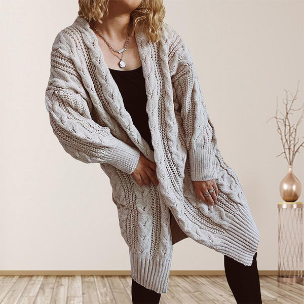 Casual cable knit raglan sleeve cardigans