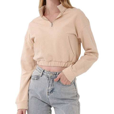 Women's long sleeve polo sweatshirt