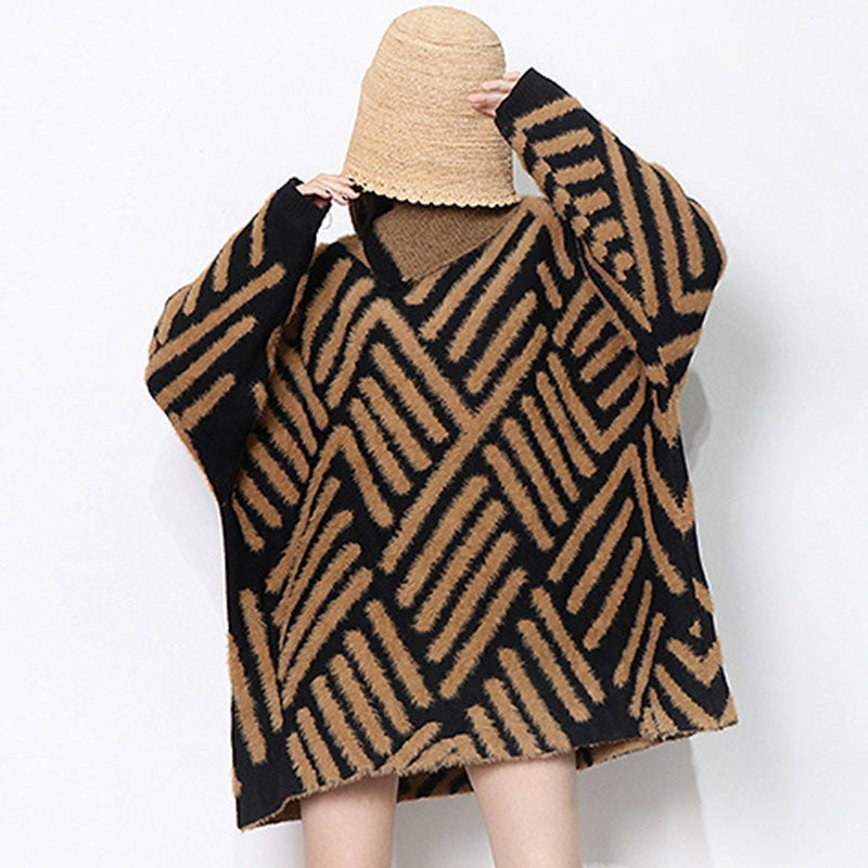 Mock neck pullover plus size sweaters