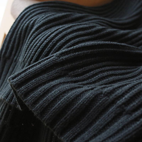 Turtleneck ribbed asymmetric knitted vests