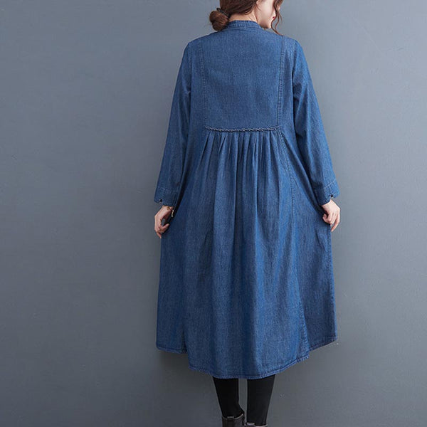 Women's long sleeve oversize denim dresses