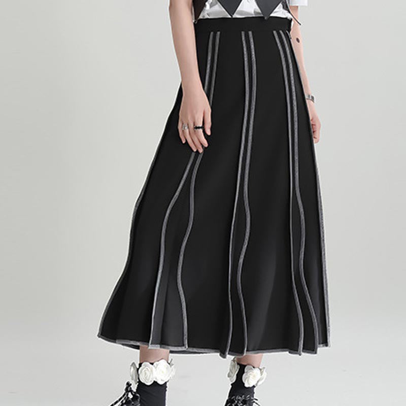 Vintage wave irregular a-line skirts