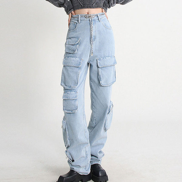 High waist pocket jeans