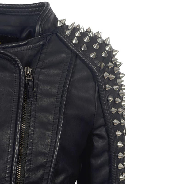 Rivet moto biker faux leather jackets
